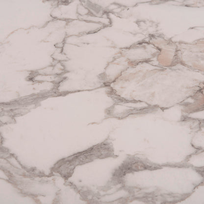 Kitchen Table Lana Hm18221.01 Melamine In White Marble Look-black Metal Legs 140x70x72hcm.
