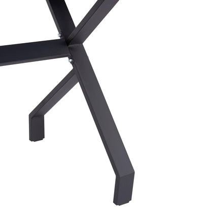 Kitchen Table Lana Hm18221.02 Melamine In Black Marble Look-black Metal Legs 140x70x72.5hcm.
