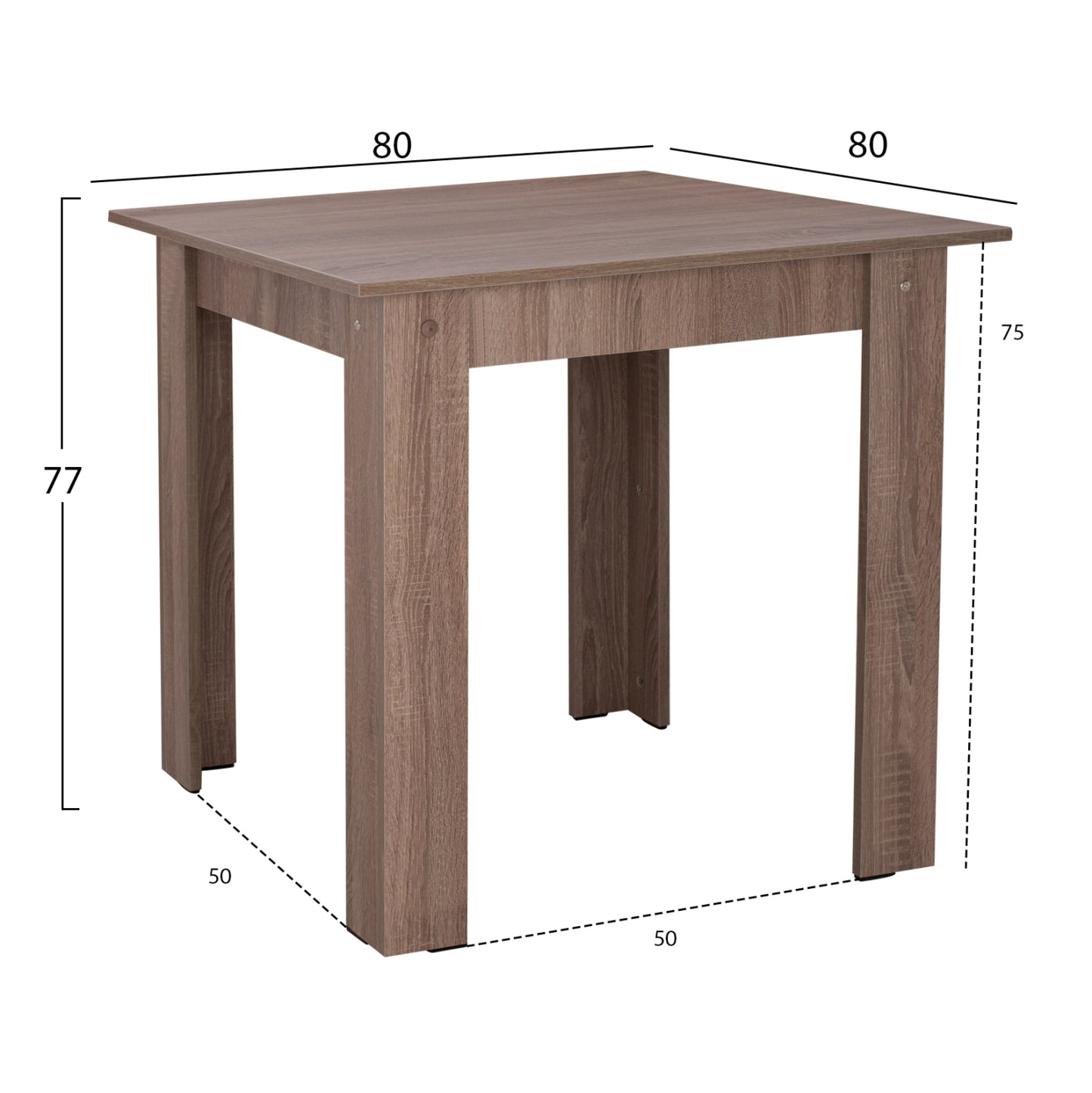 Kitchen Table Kelvin Hm2427.05, Ash Grey, 80x80x77
