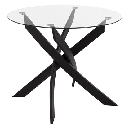 Dining Table Round Jafaru Hm8499.11 Black Metal Legs Φ90x74cm.
