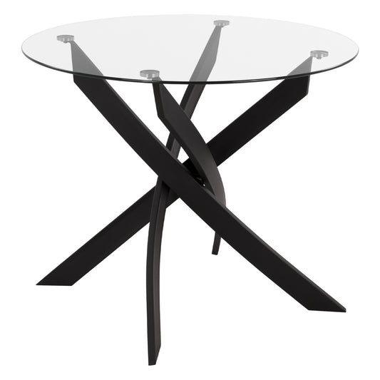 Dining Table Round Jafaru Hm8499.11 Black Metal Legs Φ90x74cm.