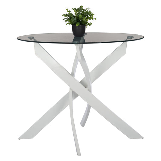 Dining Table Round Jafaru Hm8499.13 White Metal Legs Φ90x75hcm.