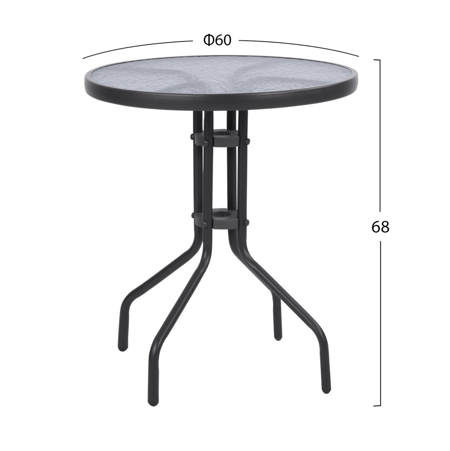 Table Metallic Lima Grey '60x68cm Hm5079.01