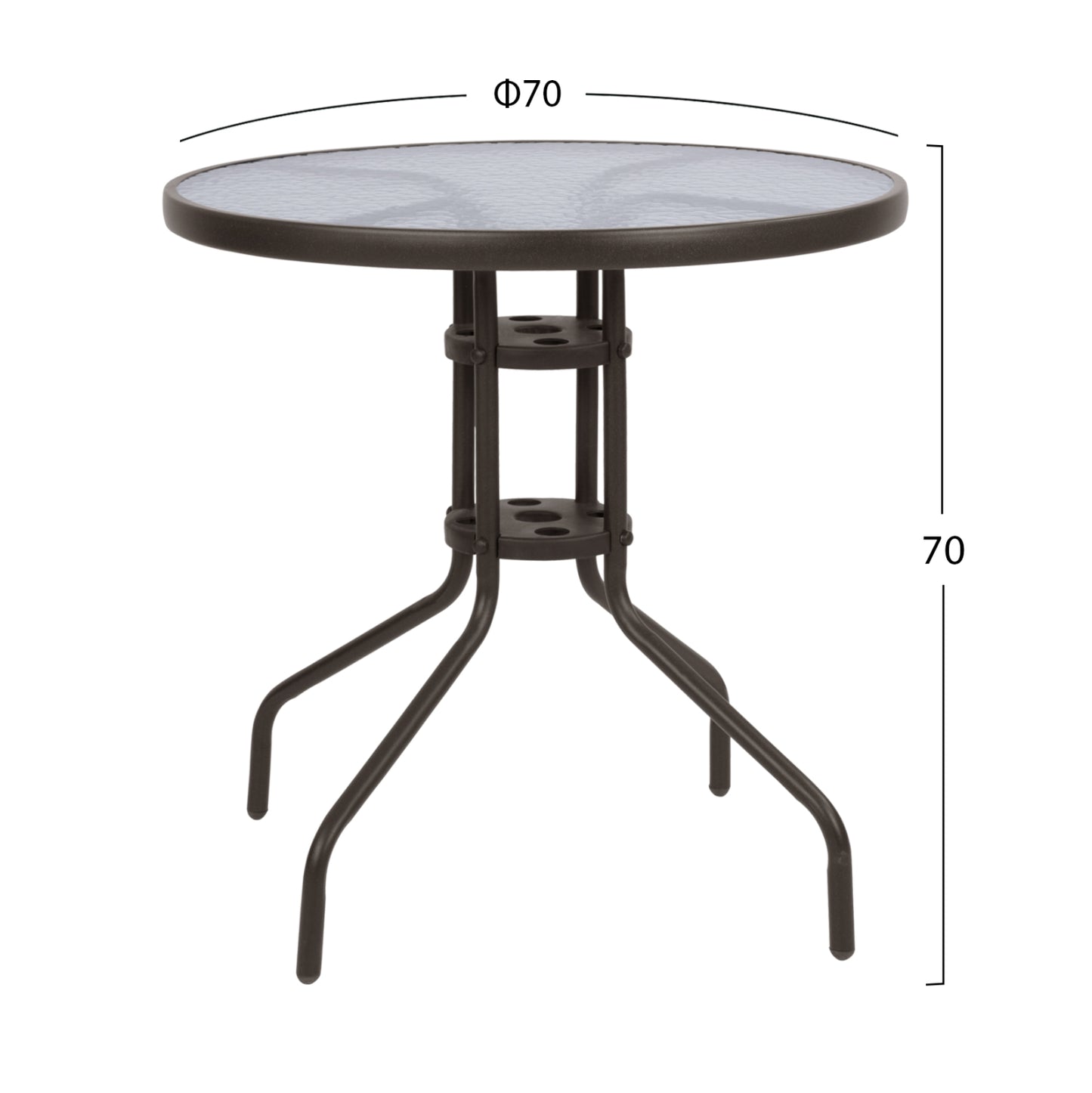 Table Metallic Brown '70x70 Hm5146.02
