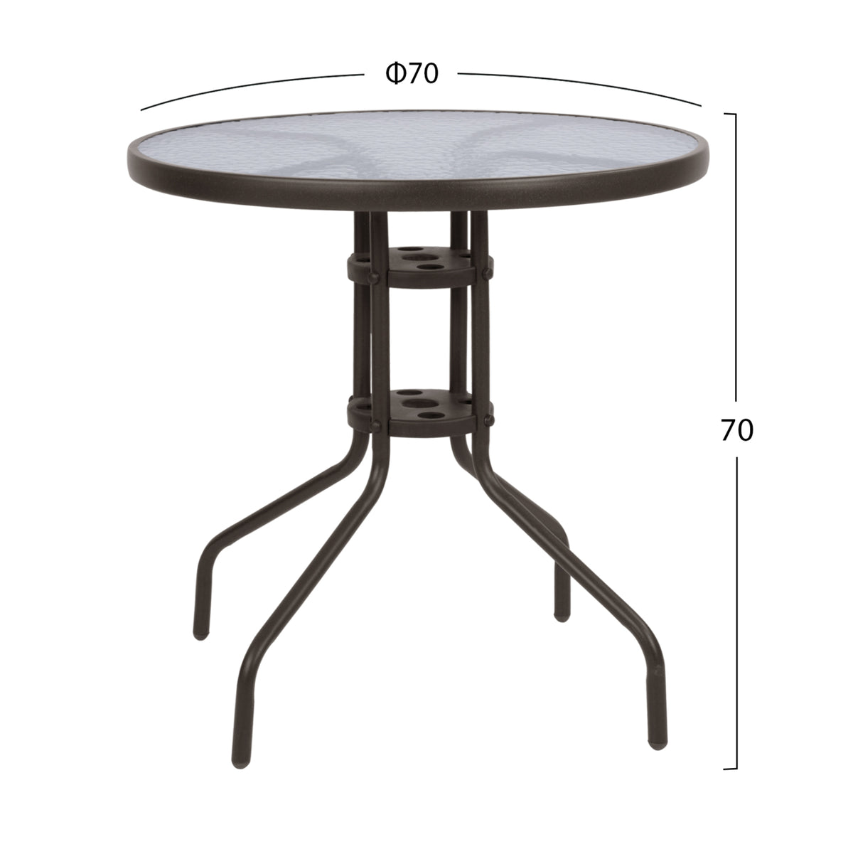 Table Metallic Brown '70x70 Hm5146.02