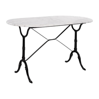 Table With Base From Cast Iron Hm440 With Marble Oval 120x59x72