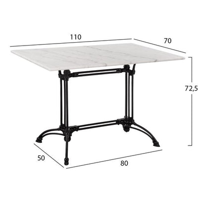Table With 2 Legs Base From Cast Iron Hm5612 With Marble 110x70