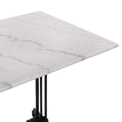 Table With 2 Legs Base From Cast Iron Hm5612 With Marble 110x70