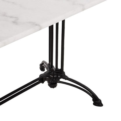Table With 2 Legs Base From Cast Iron Hm5612 With Marble 110x70