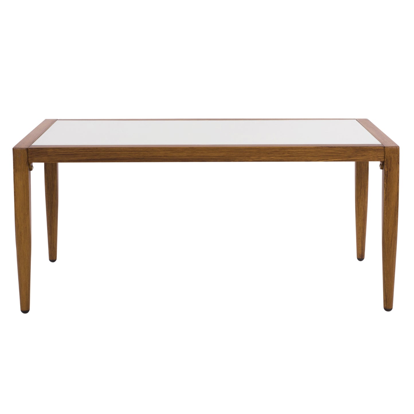 Aluminum Table Bamboo Look With Glass 100x58x46 Hm5551.01