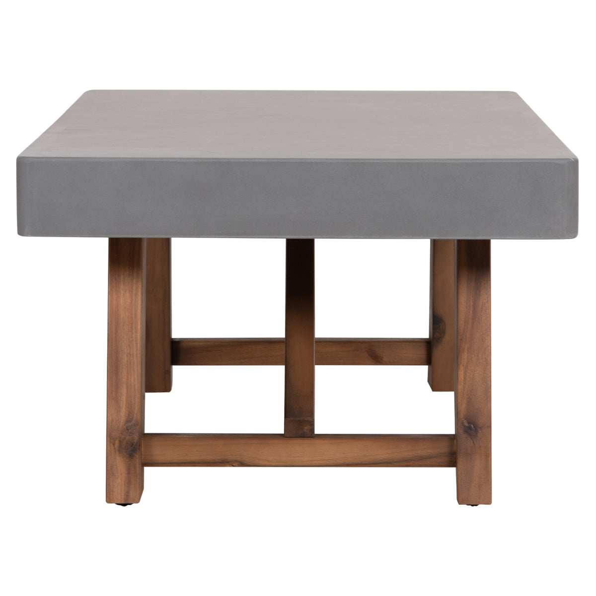 Outdoor Coffee Table Maeve Hm6595.01 Grey Fiber Cement Top--acacia Wood Legs 130x70x46hcm