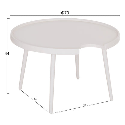 Outdoor Round Coffee Table Teroc Hm6434.02 Aluminum In White Φ70x44hcm