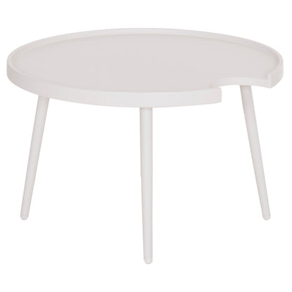 Outdoor Round Coffee Table Teroc Hm6434.02 Aluminum In White Φ70x44hcm