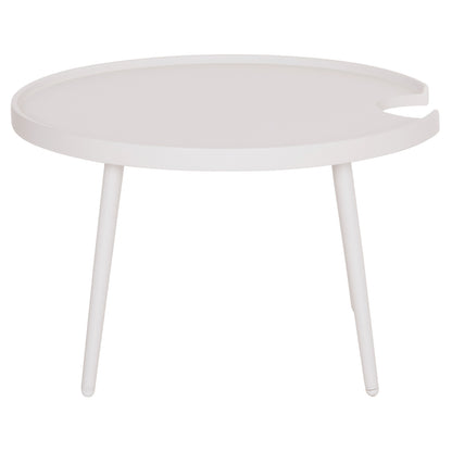 Outdoor Round Coffee Table Teroc Hm6434.02 Aluminum In White Φ70x44hcm