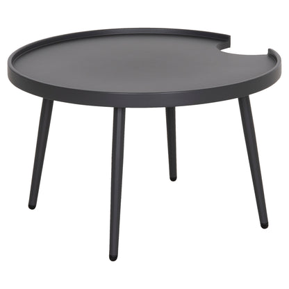 Outdoor Round Coffee Table Teroc Hm6434.01 Aluminum In Grey Φ70x44hcm
