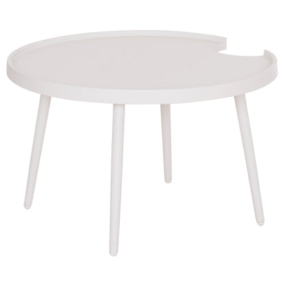 Outdoor Round Coffee Table Teroc Hm6434.02 Aluminum In White Φ70x44hcm
