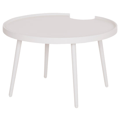 Outdoor Round Coffee Table Teroc Hm6434.02 Aluminum In White Φ70x44hcm