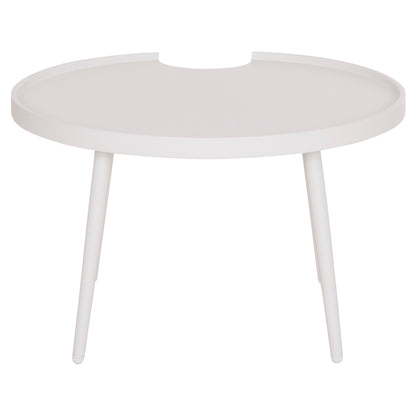 Outdoor Round Coffee Table Teroc Hm6434.02 Aluminum In White Φ70x44hcm