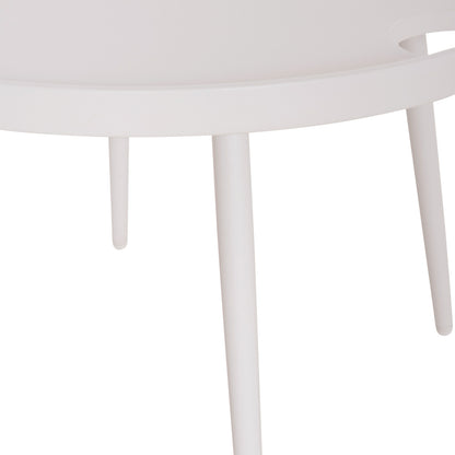 Outdoor Round Coffee Table Teroc Hm6434.02 Aluminum In White Φ70x44hcm