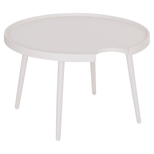 Outdoor Round Coffee Table Teroc Hm6434.02 Aluminum In White Φ70x44hcm