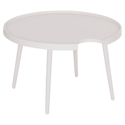 Outdoor Round Coffee Table Teroc Hm6434.02 Aluminum In White Φ70x44hcm