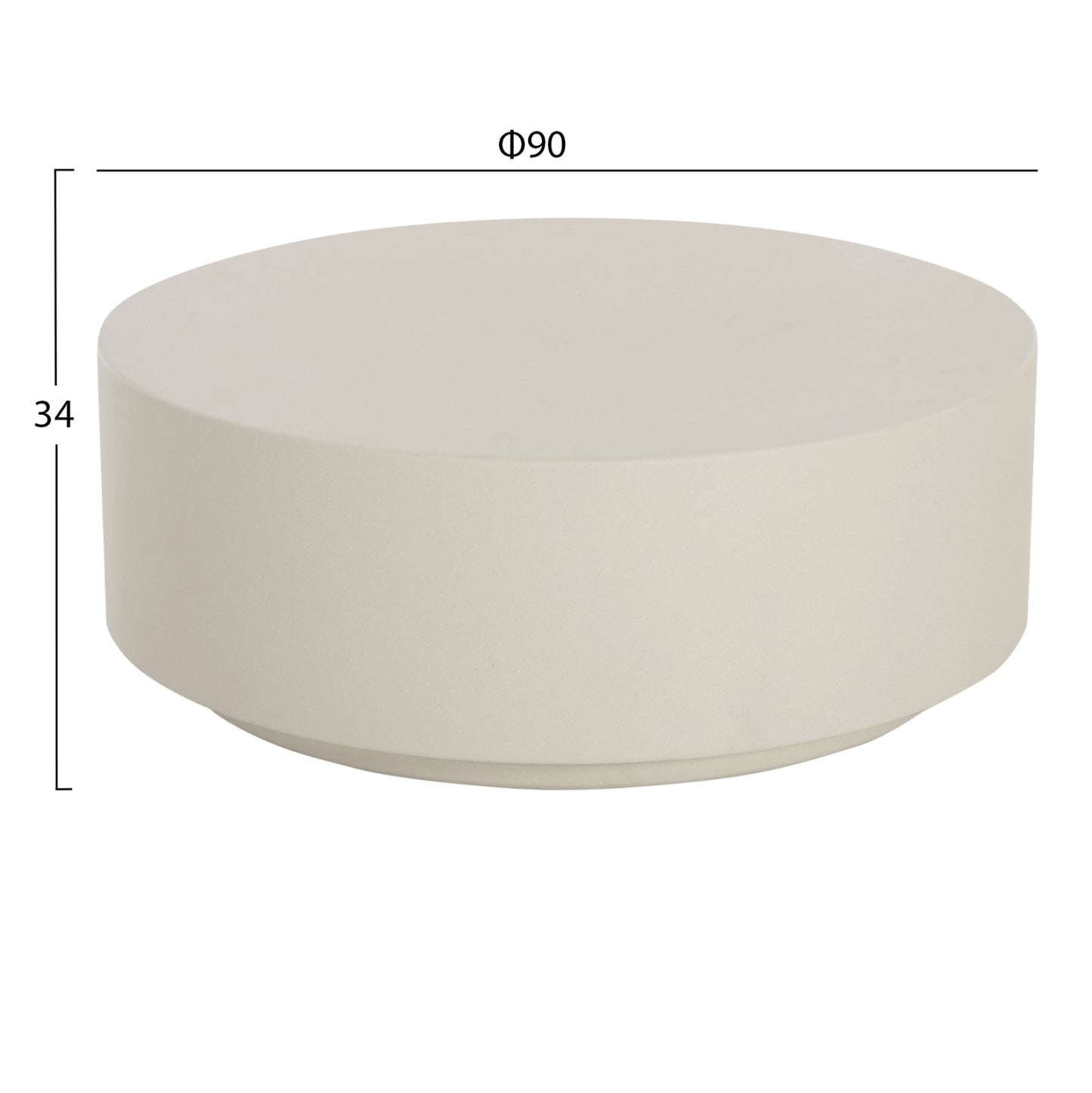 Round Outdoor Coffee Table Kyoko Hm6579.02 Beige Fiber Cement Φ90x34hcm