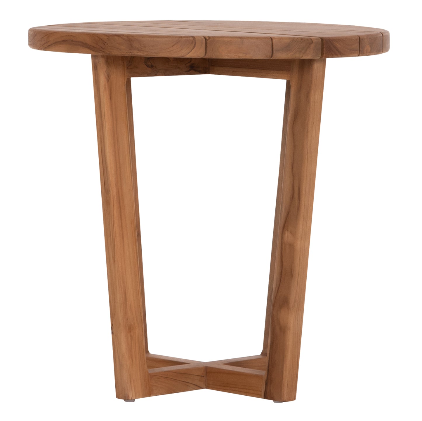 Side Table Round Kolin Hm6650 Teak Wood In Natural Color Φ65x65hcm.