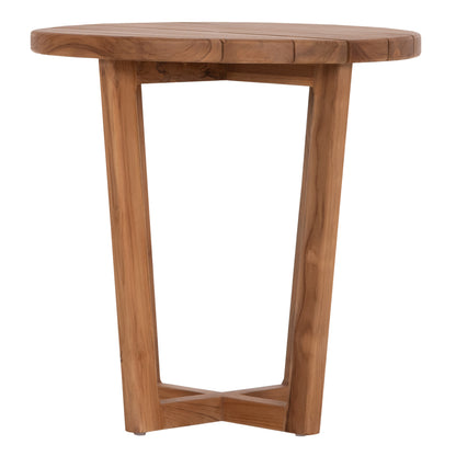 Side Table Round Kolin Hm6650 Teak Wood In Natural Color Φ65x65hcm.
