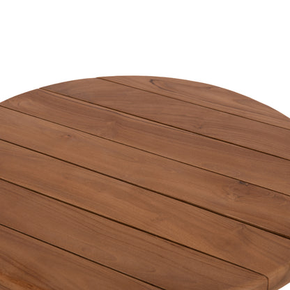 Side Table Round Kolin Hm6650 Teak Wood In Natural Color Φ65x65hcm.