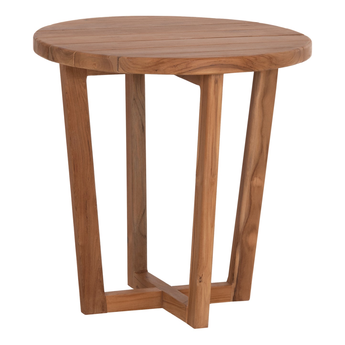 Side Table Round Kolin Hm6650 Teak Wood In Natural Color Φ65x65hcm.
