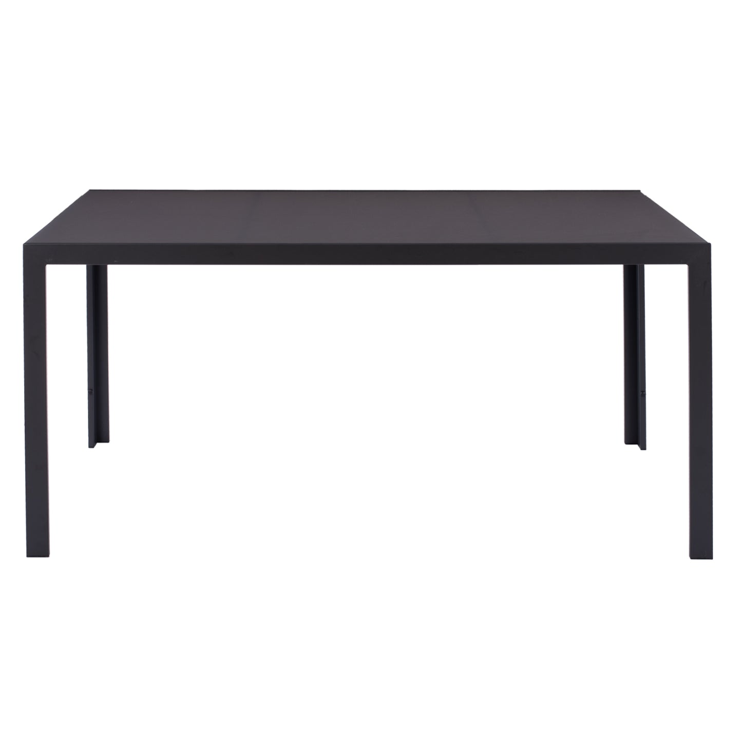 Metallic Table In Grey With Grey Glass 150x90x75cm Hm5767.01