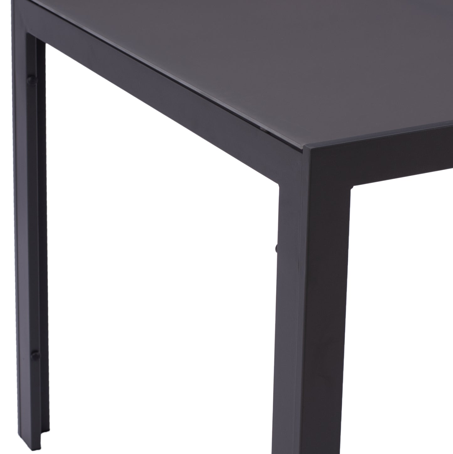 Metallic Table In Grey With Grey Glass 150x90x75cm Hm5767.01