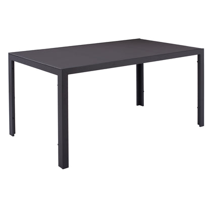 Metallic Table In Grey With Grey Glass 150x90x75cm Hm5767.01