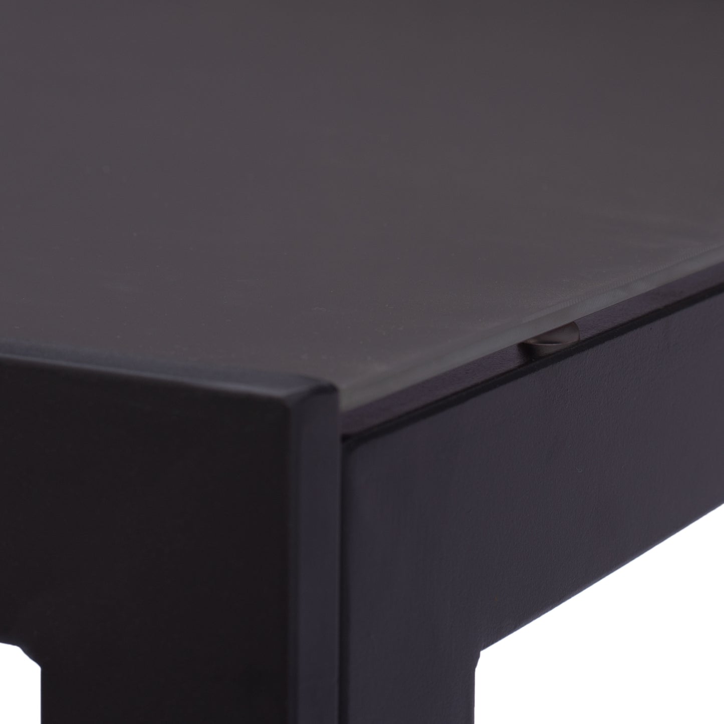 Metallic Table In Grey With Grey Glass 150x90x75cm Hm5767.01