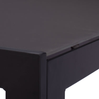 Metallic Table In Grey With Grey Glass 150x90x75cm Hm5767.01