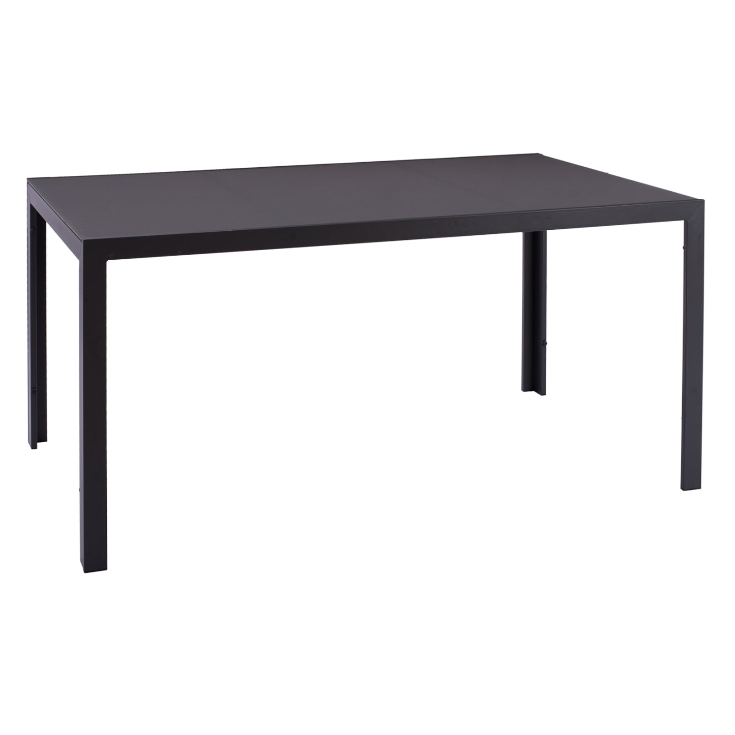 Metallic Table In Grey With Grey Glass 150x90x75cm Hm5767.01