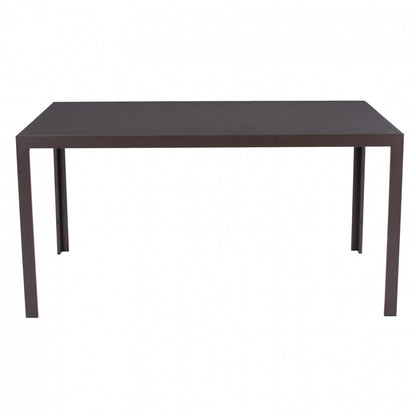 Metallic Table In Brown With Brown Glass 150x90x75cm Hm5767.02