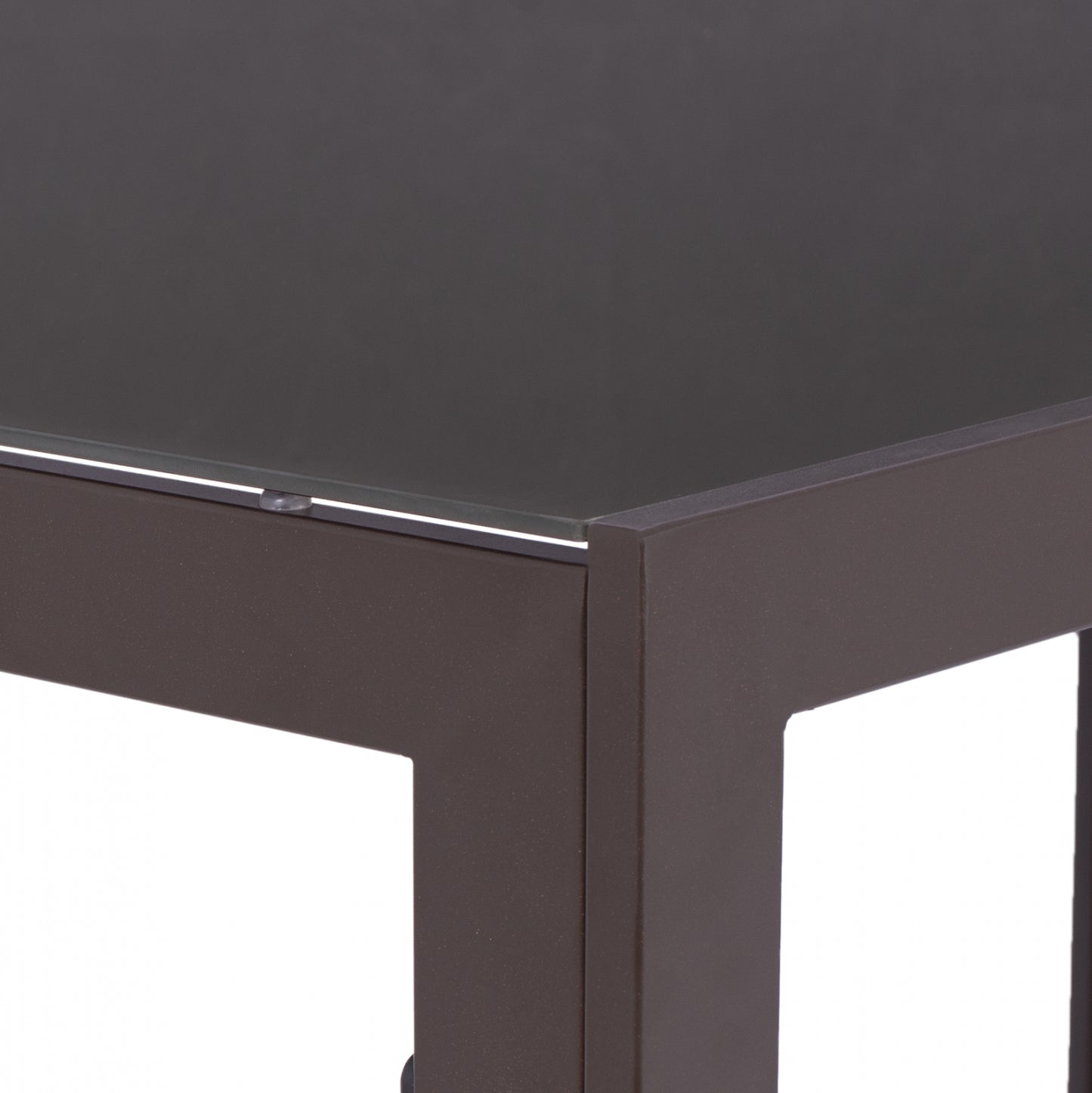 Metallic Table In Brown With Brown Glass 150x90x75cm Hm5767.02