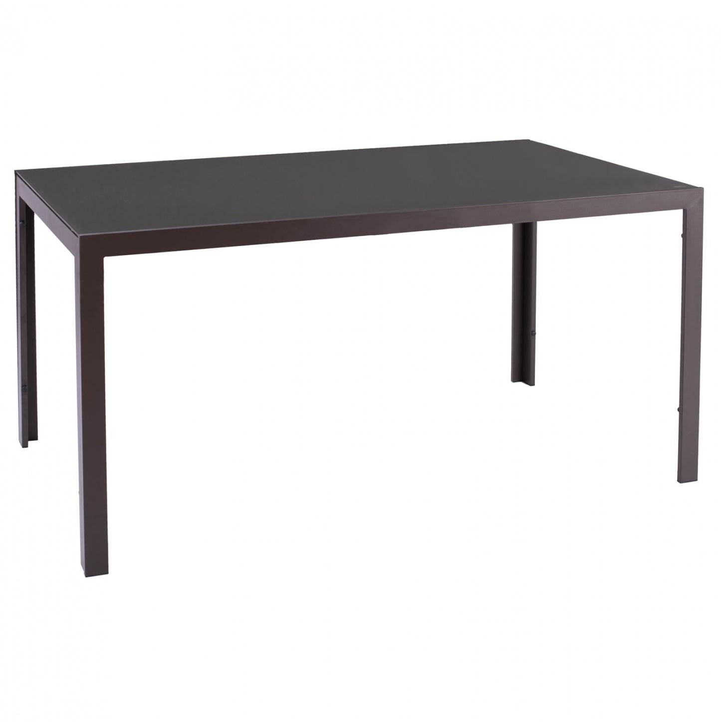 Metallic Table In Brown With Brown Glass 150x90x75cm Hm5767.02