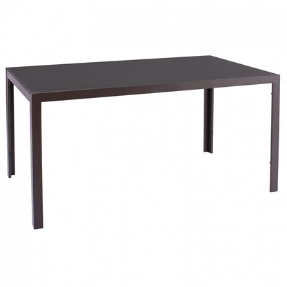 Metallic Table In Brown With Brown Glass 150x90x75cm Hm5767.02