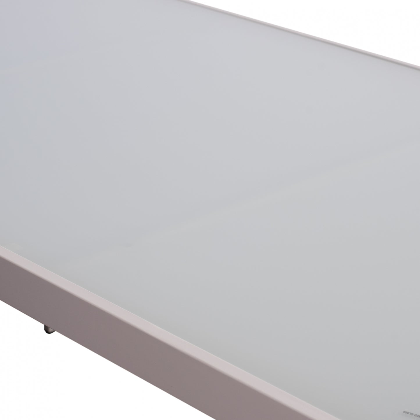 Metallic Table Ice White With Glass Hm5767.03 150x90Χ75cm.