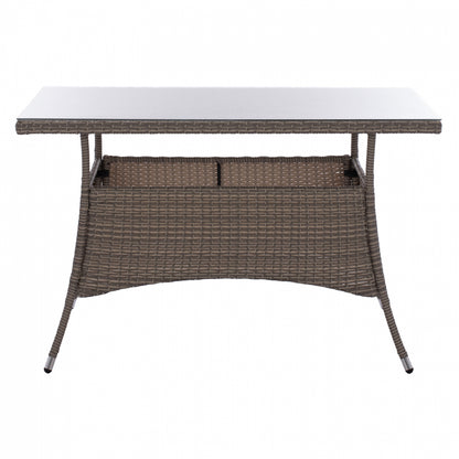 ΤΡΑΠΕΖΙ ΜΕΤΑΛΛΙΚΟ Military Rattan ΓΚΡΙ Hm5141.31 120x70x75Υ εκ.