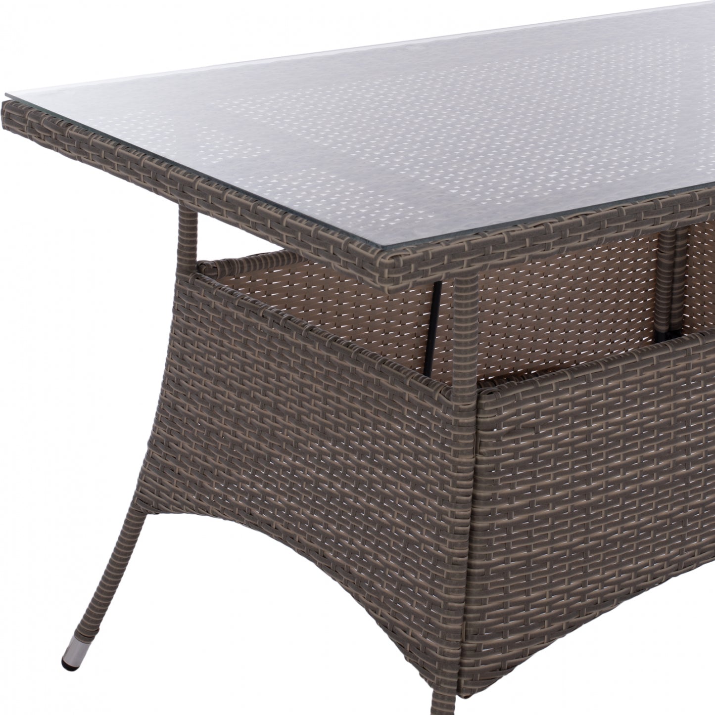 ΤΡΑΠΕΖΙ ΜΕΤΑΛΛΙΚΟ Military Rattan ΓΚΡΙ Hm5141.31 120x70x75Υ εκ.