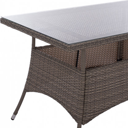 ΤΡΑΠΕΖΙ ΜΕΤΑΛΛΙΚΟ Military Rattan ΓΚΡΙ Hm5141.31 120x70x75Υ εκ.