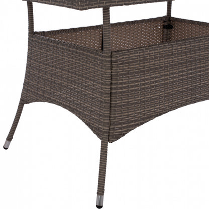 ΤΡΑΠΕΖΙ ΜΕΤΑΛΛΙΚΟ Military Rattan ΓΚΡΙ Hm5141.31 120x70x75Υ εκ.