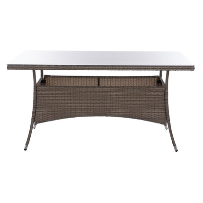 ΤΡΑΠΕΖΙ ΜΕΤΑΛΛΙΚΟ Minsk Rattan ΓΚΡΙ Hm5507.01 150x90x75Υ εκ.