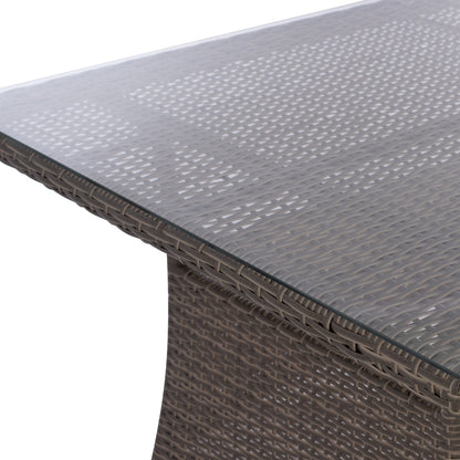 ΤΡΑΠΕΖΙ ΜΕΤΑΛΛΙΚΟ Minsk Rattan ΓΚΡΙ Hm5507.01 150x90x75Υ εκ.