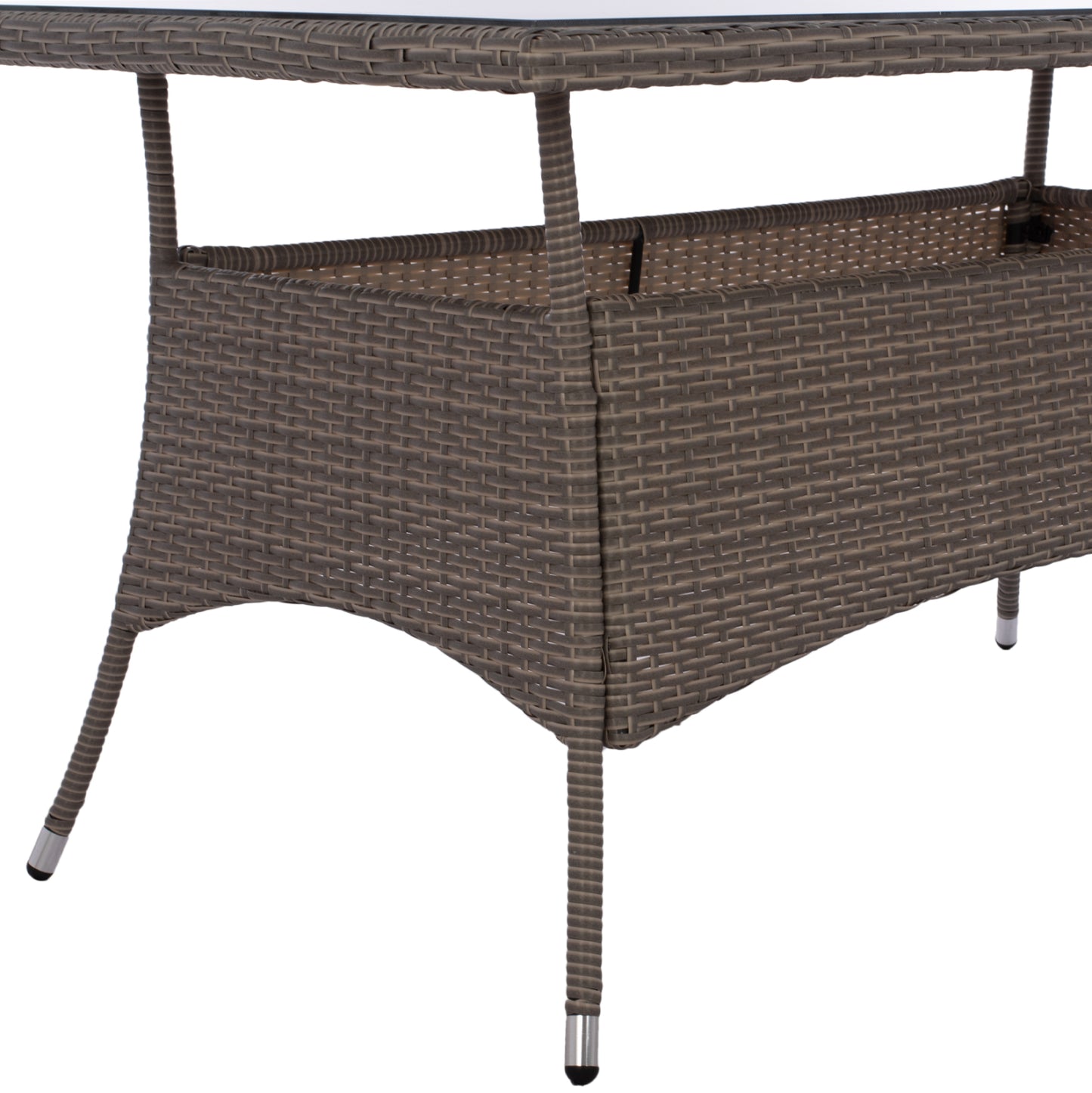 ΤΡΑΠΕΖΙ ΜΕΤΑΛΛΙΚΟ Minsk Rattan ΓΚΡΙ Hm5507.01 150x90x75Υ εκ.