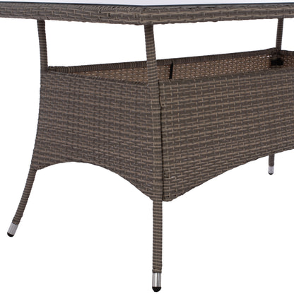 ΤΡΑΠΕΖΙ ΜΕΤΑΛΛΙΚΟ Minsk Rattan ΓΚΡΙ Hm5507.01 150x90x75Υ εκ.