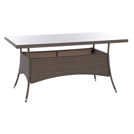 ΤΡΑΠΕΖΙ ΜΕΤΑΛΛΙΚΟ Minsk Rattan ΓΚΡΙ Hm5507.01 150x90x75Υ εκ.